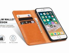 Image result for Leather Wallet iPhone 8 Case with Magnetic Closure