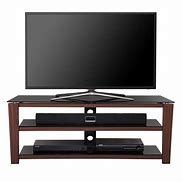 Image result for Wodd TV Stand Glass Shelves