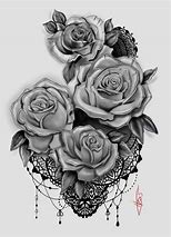 Image result for Lace and Rose Tattoo Drawing