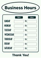 Image result for Business Hours Sign Template Free