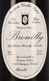Image result for Dubost Brouilly Cuvee Vieilles Vignes