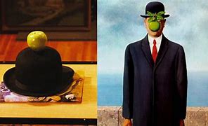 Image result for Man with Bowler Hat and Apple