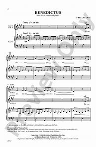 Image result for Benedictus Choral Sheet Music