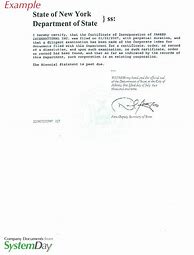 Image result for Certificate of Existence New York