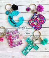 Image result for Fabric Keychain Letter