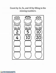 Image result for Missing Number Worksheet 2s 5S 10s