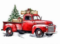 Image result for Red Truck Christmas Clip Art