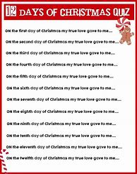 Image result for 12 Days of Christmas Quiz