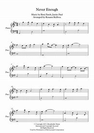Image result for Never Enough Piano Sheet Music Easy