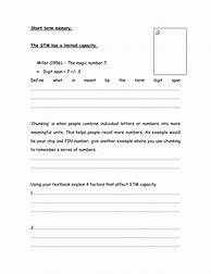 Image result for Short-Term Memory Activity Sheets