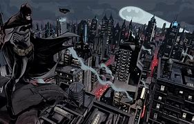 Image result for Batman Kneeling Over Gotham