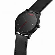 Image result for Men's Black Leather Watch