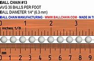 Image result for Ball Chain Sizes