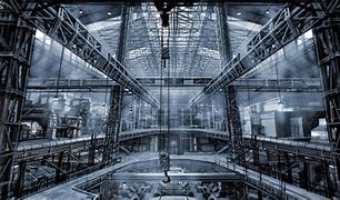 Image result for Futuristic Metal Cutting Factory Illustration