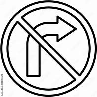 Image result for No Right Turn Sign Drawing Black and White