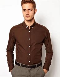 Image result for Brown Button Up Shirt Men's