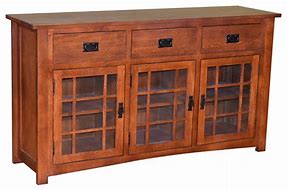 Image result for TV Stand with Mission Style Glass Doors