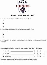 Image result for Who Do You Admire and Why Questions Worksheet
