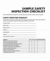 Image result for Safety Inspection Checklist Template