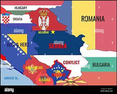 Image result for Map Showing Serbia and Kosovo