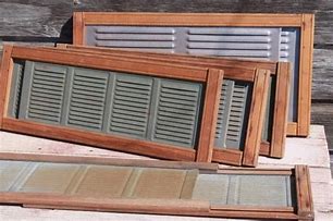 Image result for Vintage Wooden Adjustable Window Screens