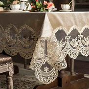 Image result for Gold Lace Tablecloth