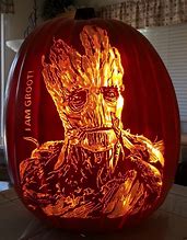 Image result for Groot Pumpkin Carving Stencil