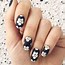 Image result for Matte Black French Nails with Nail Art