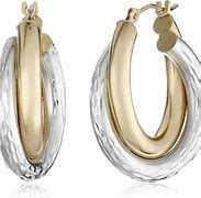 Image result for Silver Gold Hoop Earrings