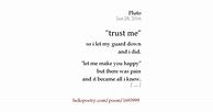Image result for Trust Me Poem