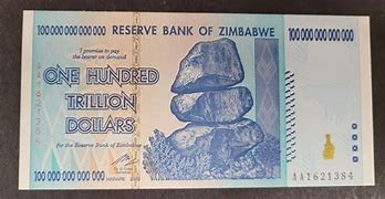Image result for Zimbabwe 100 Trillion Dollar Bill