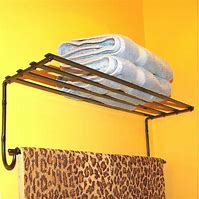 Image result for Bathroom Wall Towel Holder with Shelf