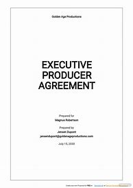 Image result for Executive Producer Agreement Sample