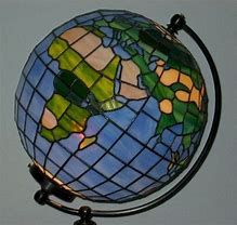 Image result for Stained Glass World Globe Lamp