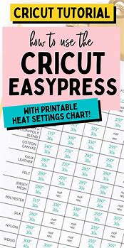 Image result for Cricut Heat Guide Auto Press Chart