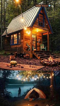 Cabin life | cozy house | Tiny homes Lifestyles 🧡 | Tiny cabin, Modern cabin, Cabin house plans