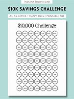 Image result for 10K Money Challenge Printable