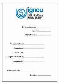 Image result for IGNOU Assignment Cover Page