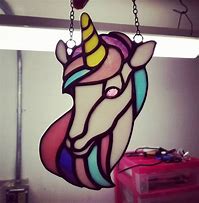Image result for Unicorn Stained Glass Sun Catcher