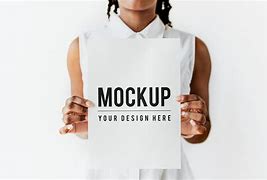 Image result for Woman Holding Paper Mockup