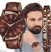 Image result for Analogue Watch Leather Strap