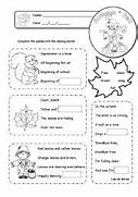 Image result for Fall Poems Worksheets