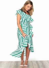 Image result for Green Striped Dress