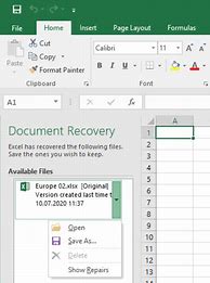 Image result for Recover Document Excel File History