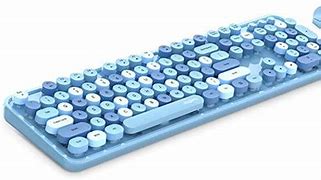 Image result for Blue and White Wireless Keyboard with Phone Holder