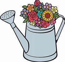 Image result for Watering Can and Flowers Clip Art