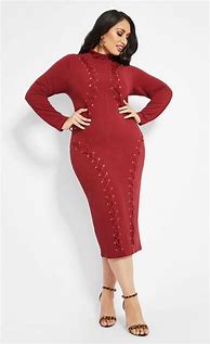 Image result for Red Sweater Dress Plus Size