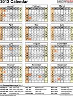 Image result for 2012 Calendar by Month