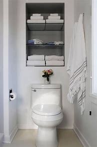 Image result for Bathroom Shelves Behind Toilet