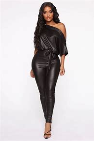 Image result for Fashion Nova Black Leather Jumpsuit